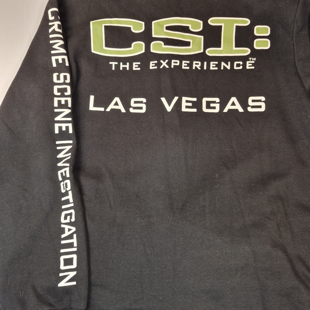 CSI Las Vegas Sweatshirt Size L Black Zip Front 2 Pockets Sku122